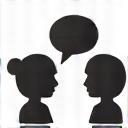 Icon representing two people having a conversation